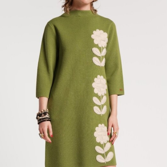 Frances Valentine Dresses & Skirts - Frances Valentine Green Marino Wool Sweater Dress